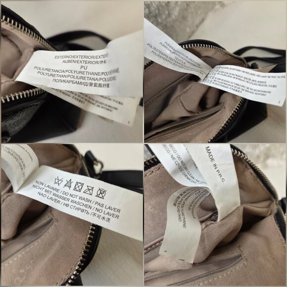 David Jones Black Pebbled Faux-Leather Satchel Crossbody Handbag - Picture 16 of 16